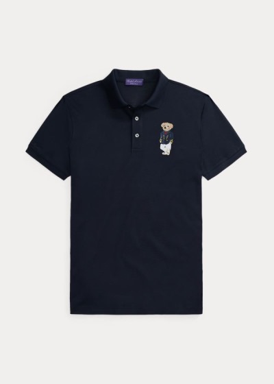 Ralph Lauren Custom Slim Fit Bear Polo Herre Danmark (EBUNF4652)